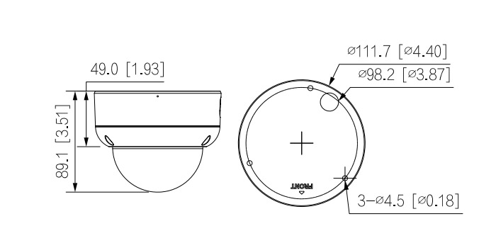 IPC-HDBW3649E-S-IL dimensioni