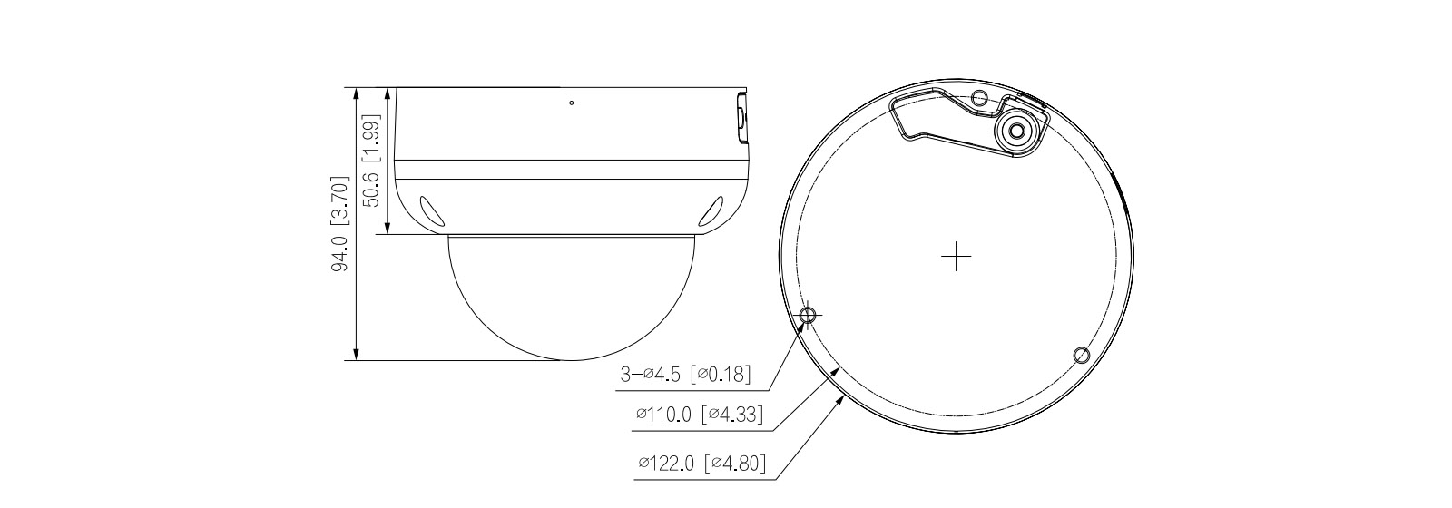 Dimensions de l'IPC-HDBW5559R-ASE-IL