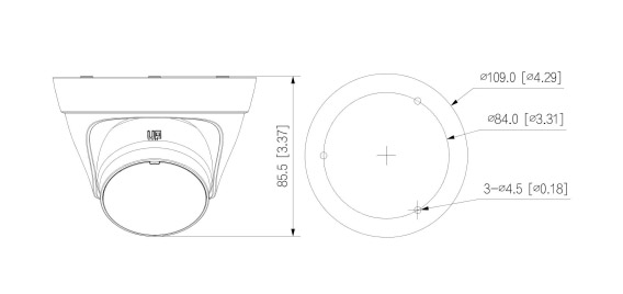Dimensions de l'IPC-HDW1439T1-A-IL-S6