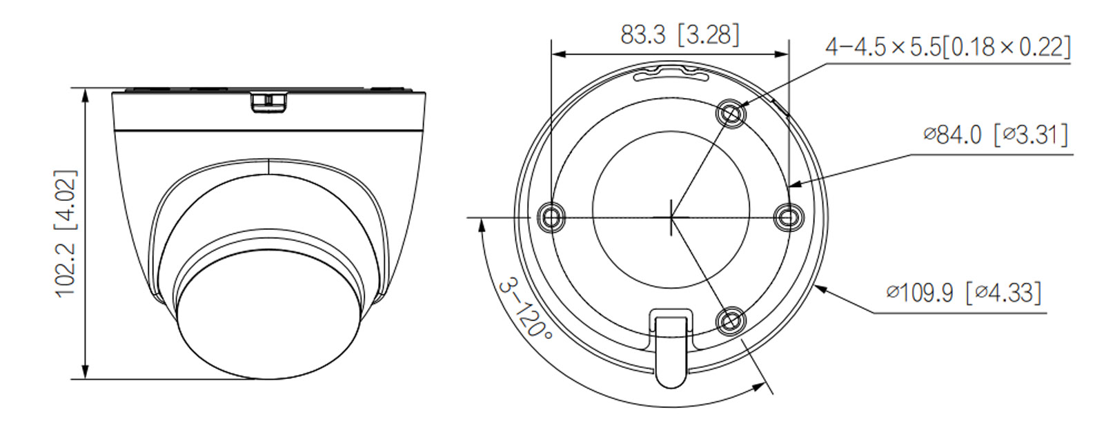 IPC-HDW1539DA-SW-PV dimensions