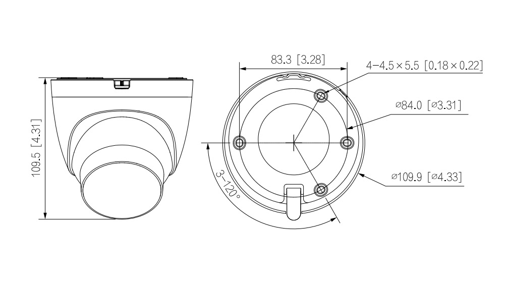 IPC-HDW21249T-S-IL dimensioni