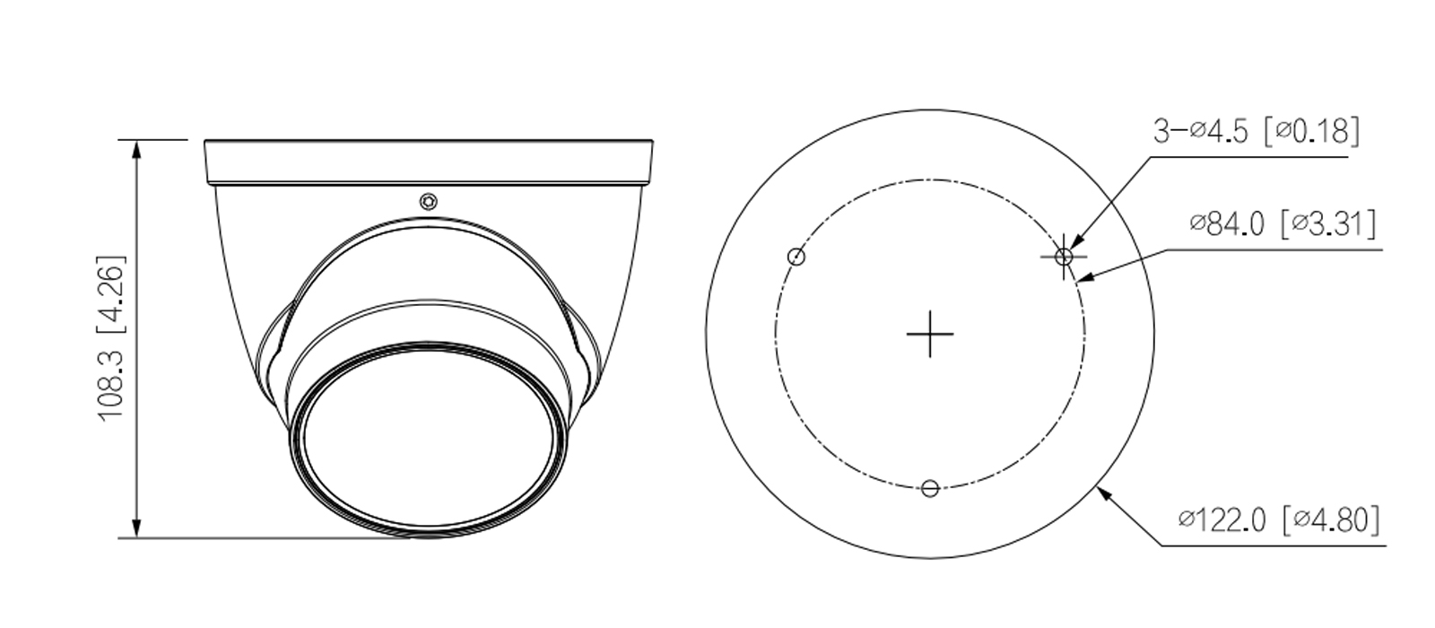 Dimensions de l'IPC-HDW5459T-ZE-IL