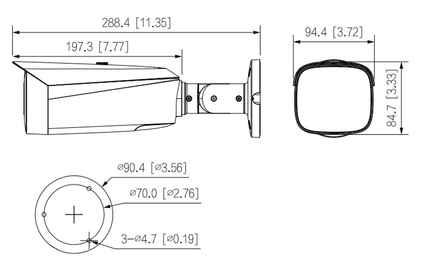 IPC-HFW3449T1-AS-PV-PRO dimensioni