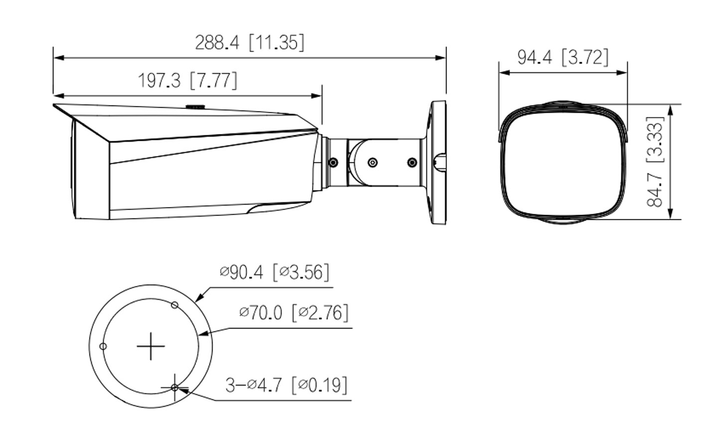 IPC-HFW3449T1-ZAS-PV-S5 dimensioni