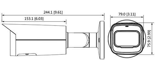 Schema dimensioni telecamera IPC-HFW3841T-ZS