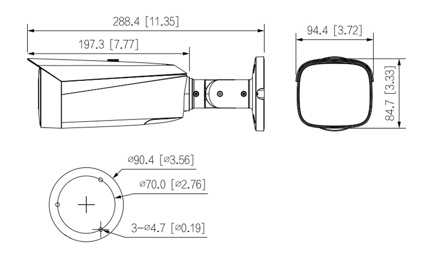 IPC-HFW3849T1-AS-PV-S5-B dimensioni
