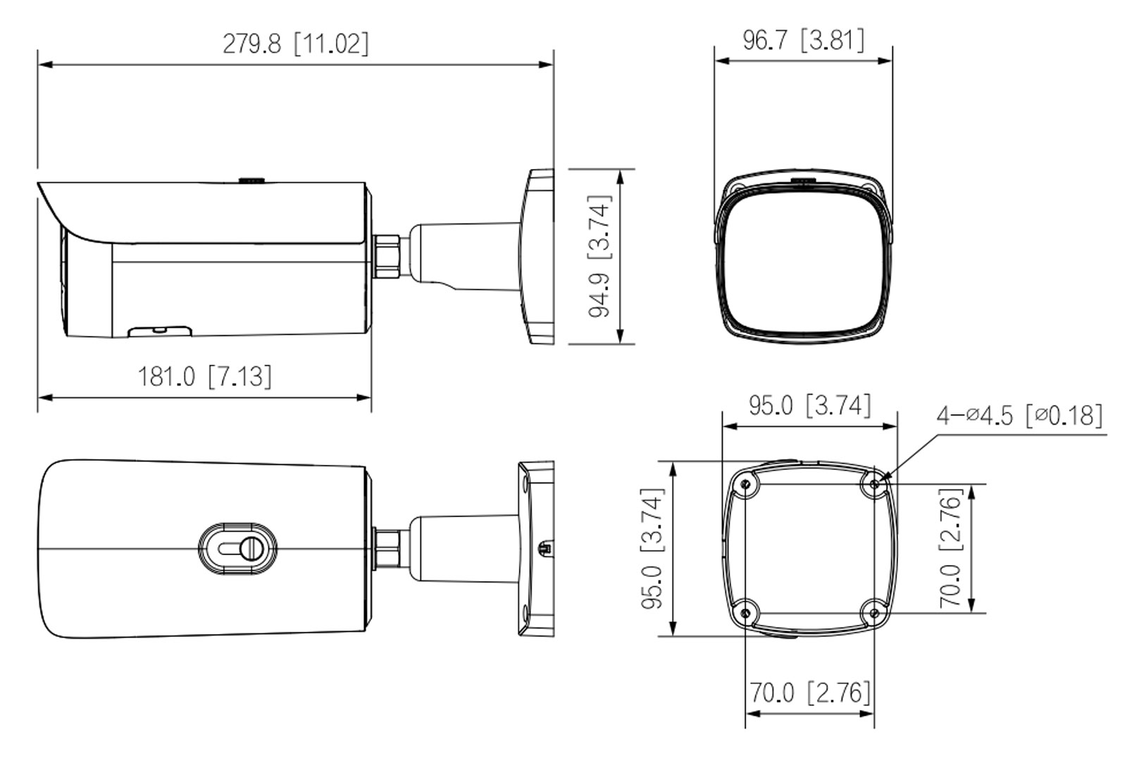 Dimensions de l'IPC-HFW5459E1-ZE-IL