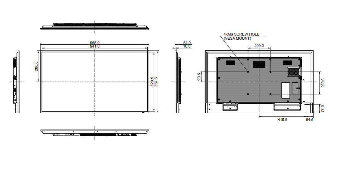 LH4375UHS-B2AG dimensions