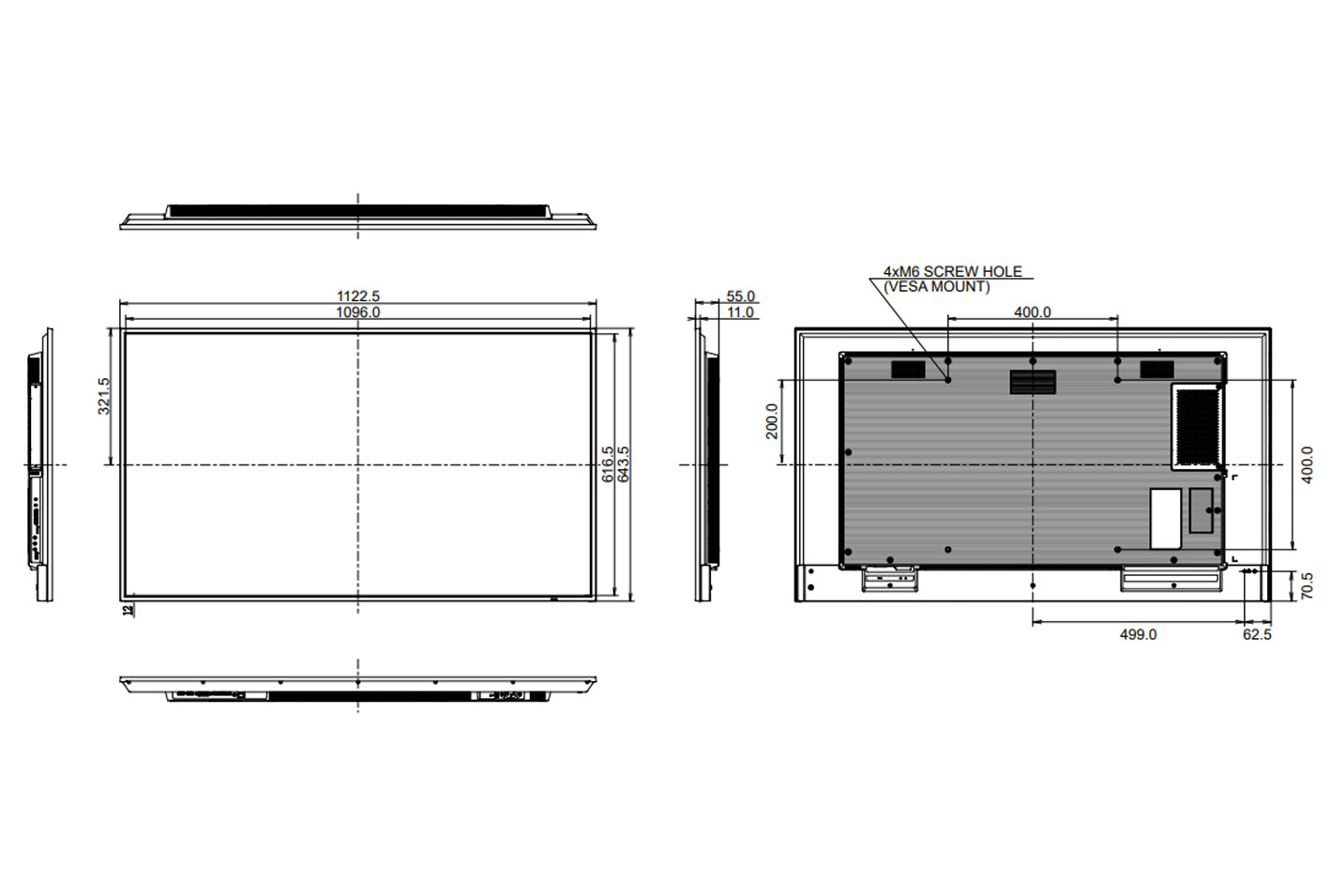 LH5075UHS-B2AG dimensioni
