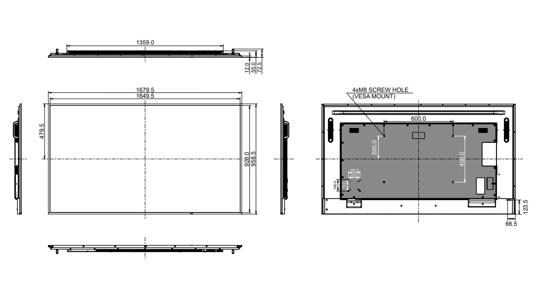 LH7575UHS-B2AG dimensions