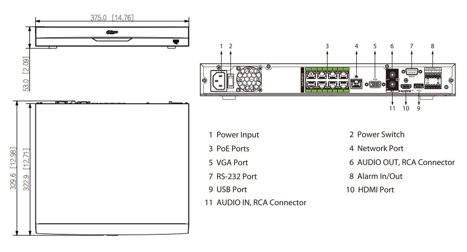 NVR5208-8P-EI2 dimensioni