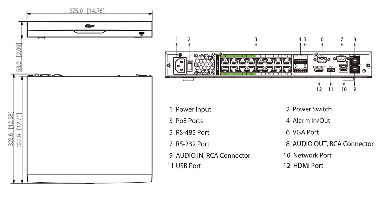 NVR5216-16P-EI2 dimensioni