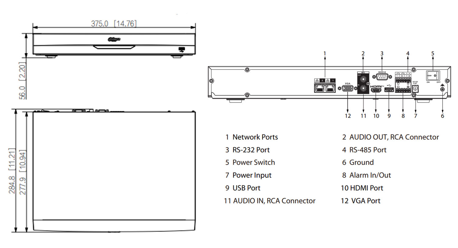 NVR5232-2N-EI2 dimensions