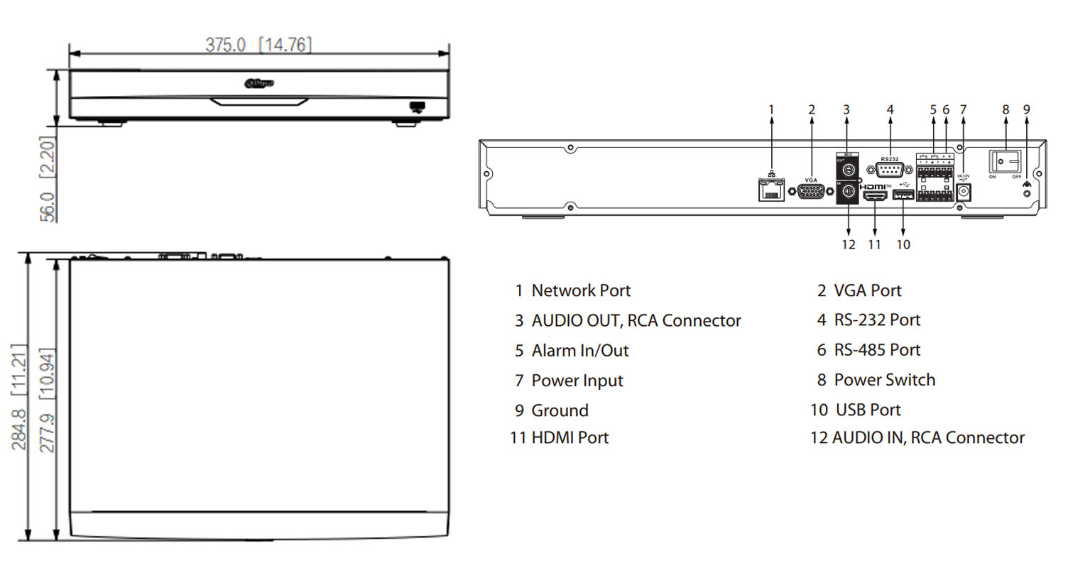 NVR5232-EI2 dimensions