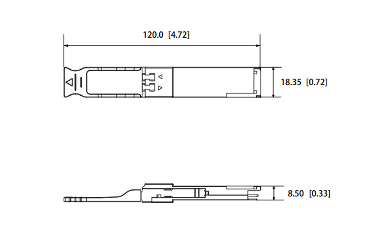 QSFP-1310-10-SMF dimensions
