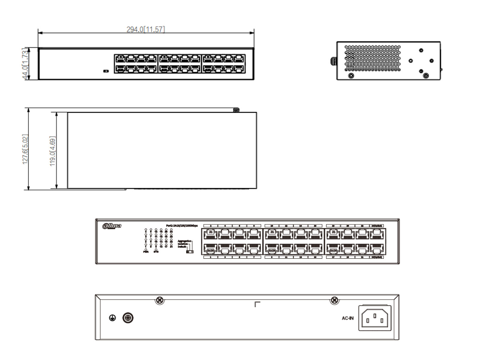 S3024-24GT dimensions
