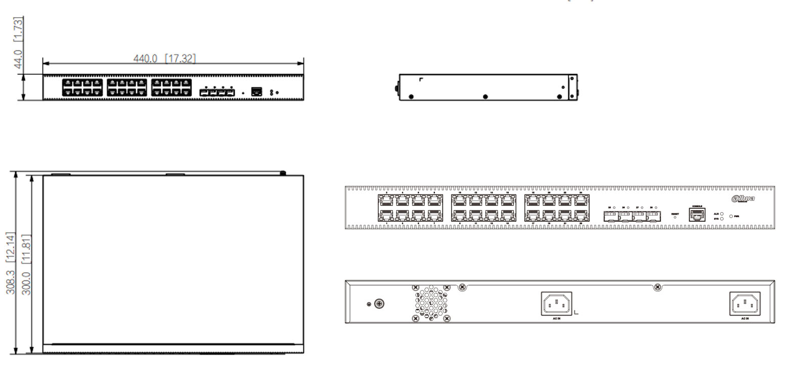 S5428-24GT4XF dimensions
