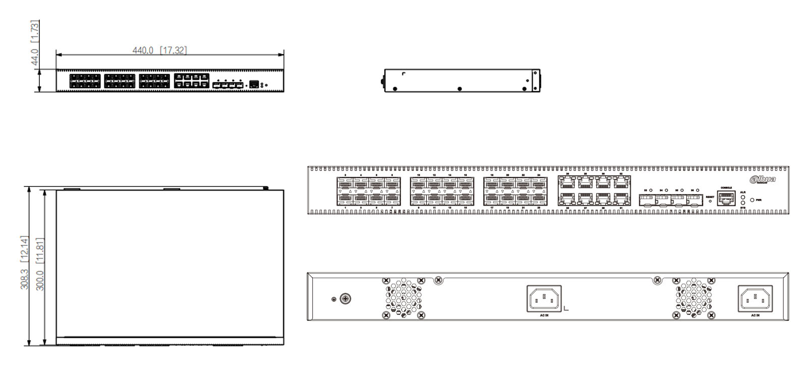 S5436-24GF8GT4XF dimensions