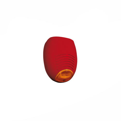 Sirena autoalimentata e autoprotetta con lampeggiatore color Rosso