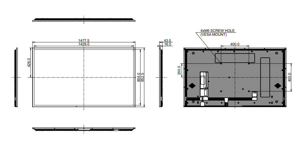 T6529AS-B1AG dimensioni