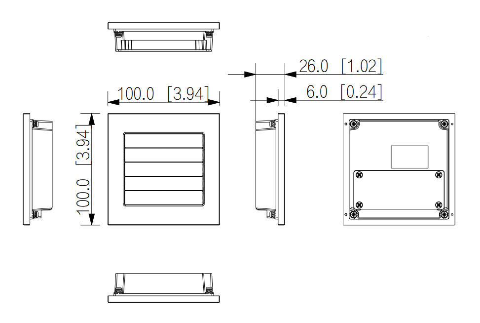 VTO4202F-MDB10 dimensions