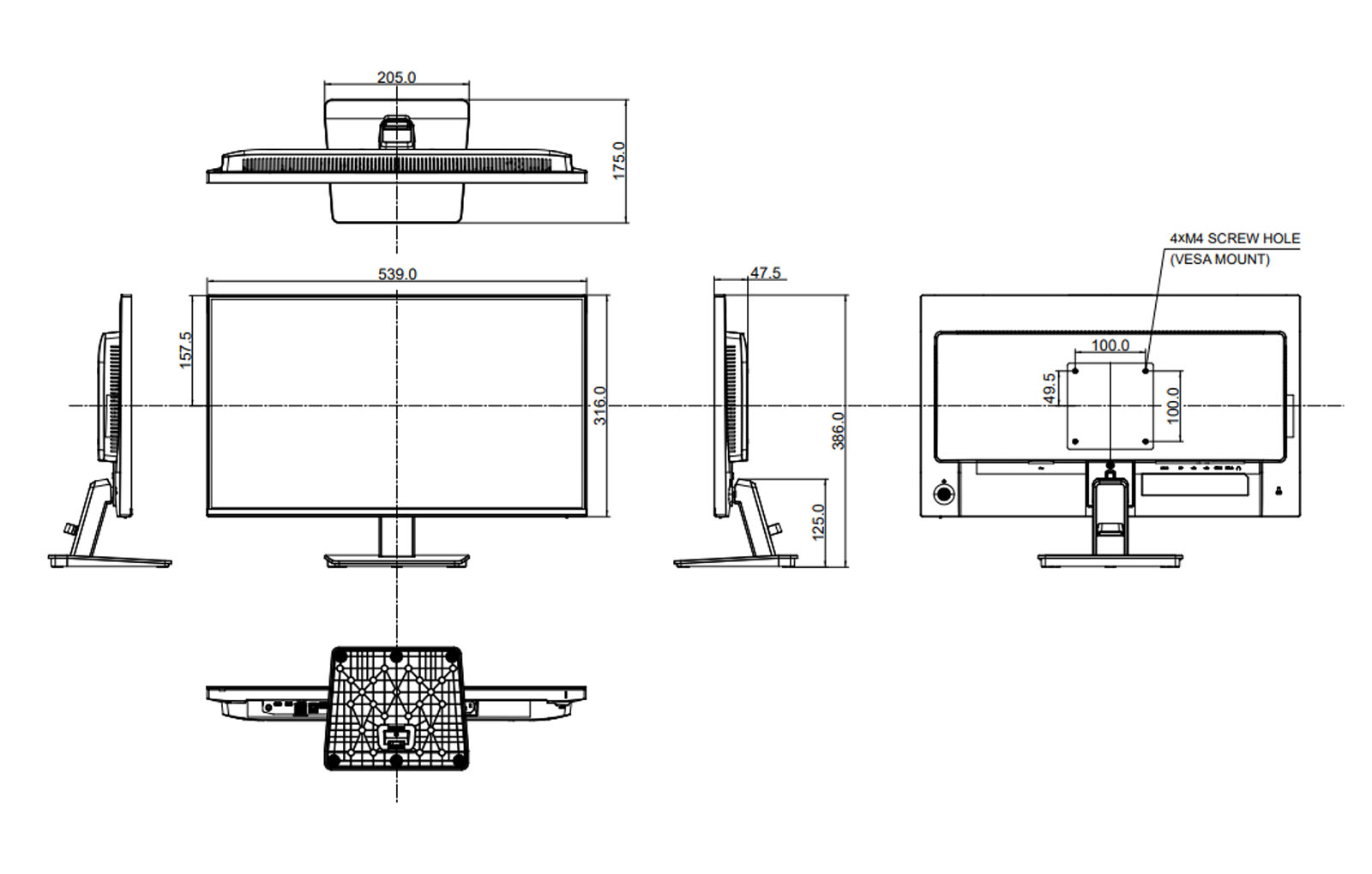 X2497HSU-B1 dimensions