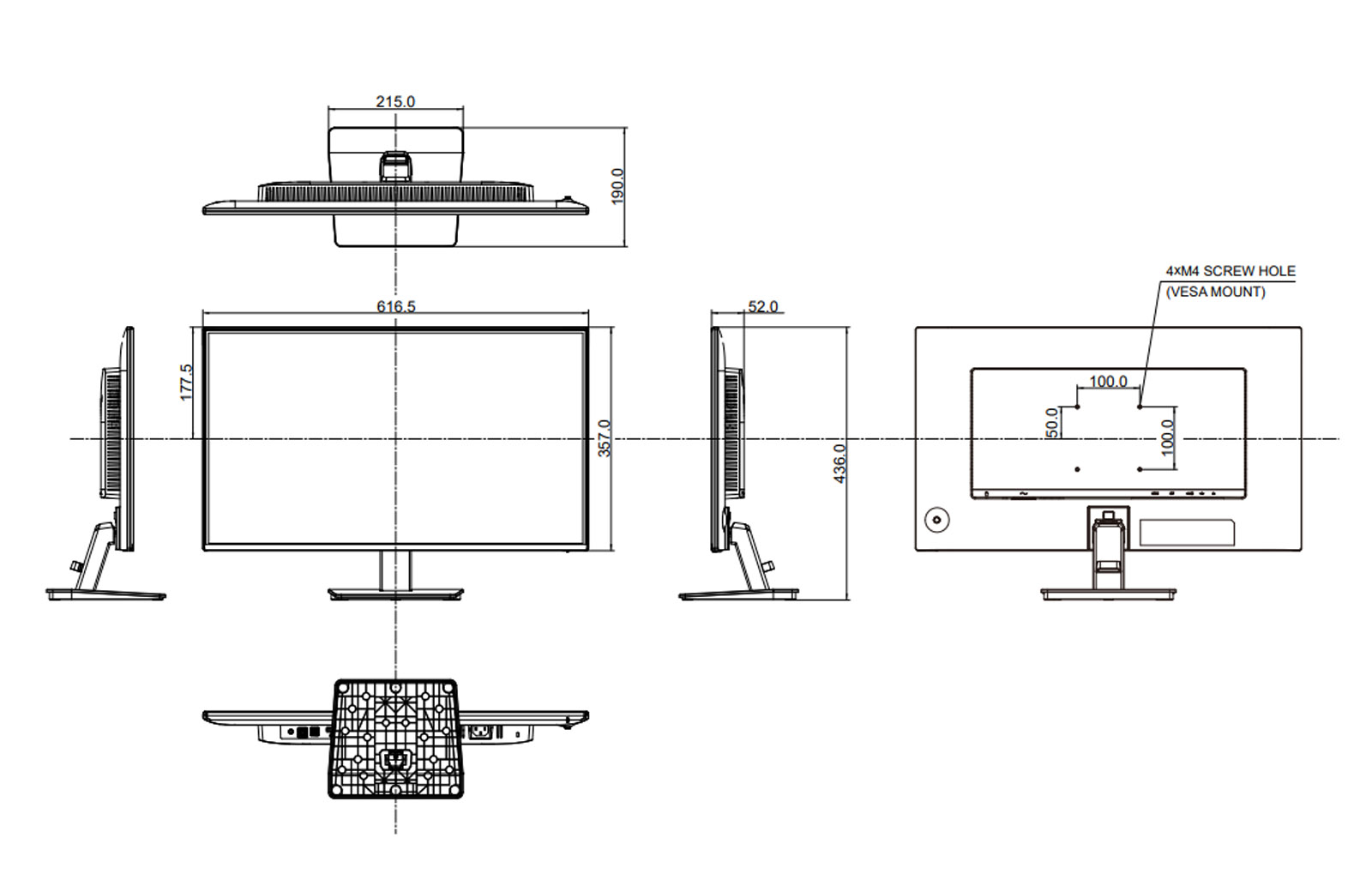 X2792QSU-B1 dimensions