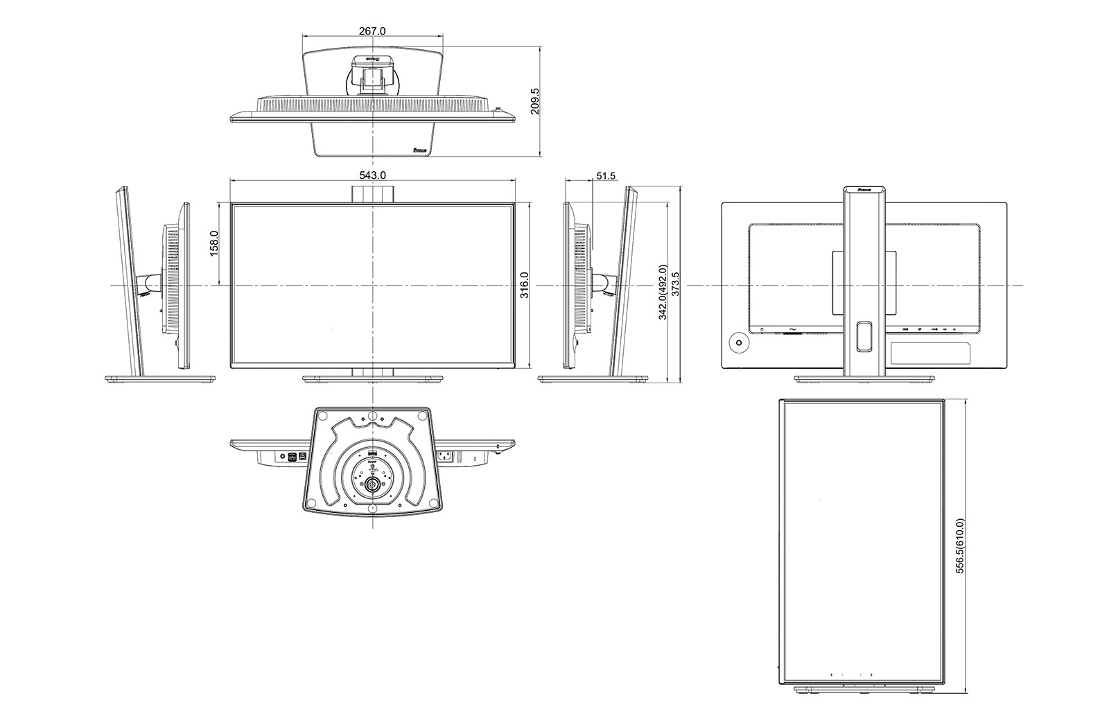 XB2493HSU-B1 dimensions