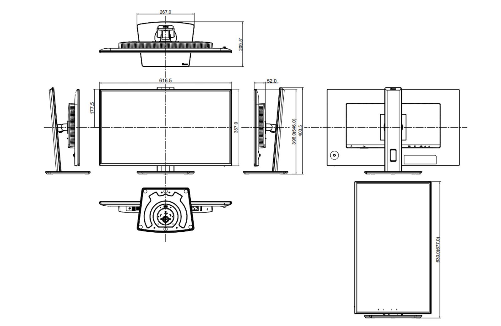 XB2792QSU-B1 dimensions