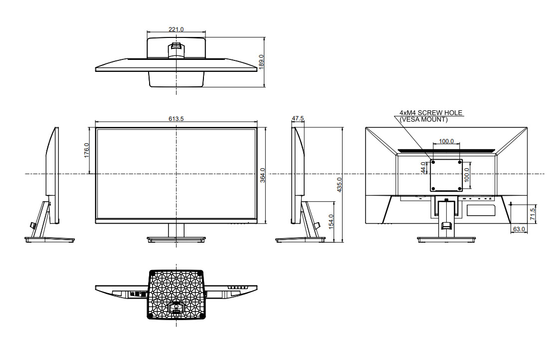 XU2793QS-B7 dimensions