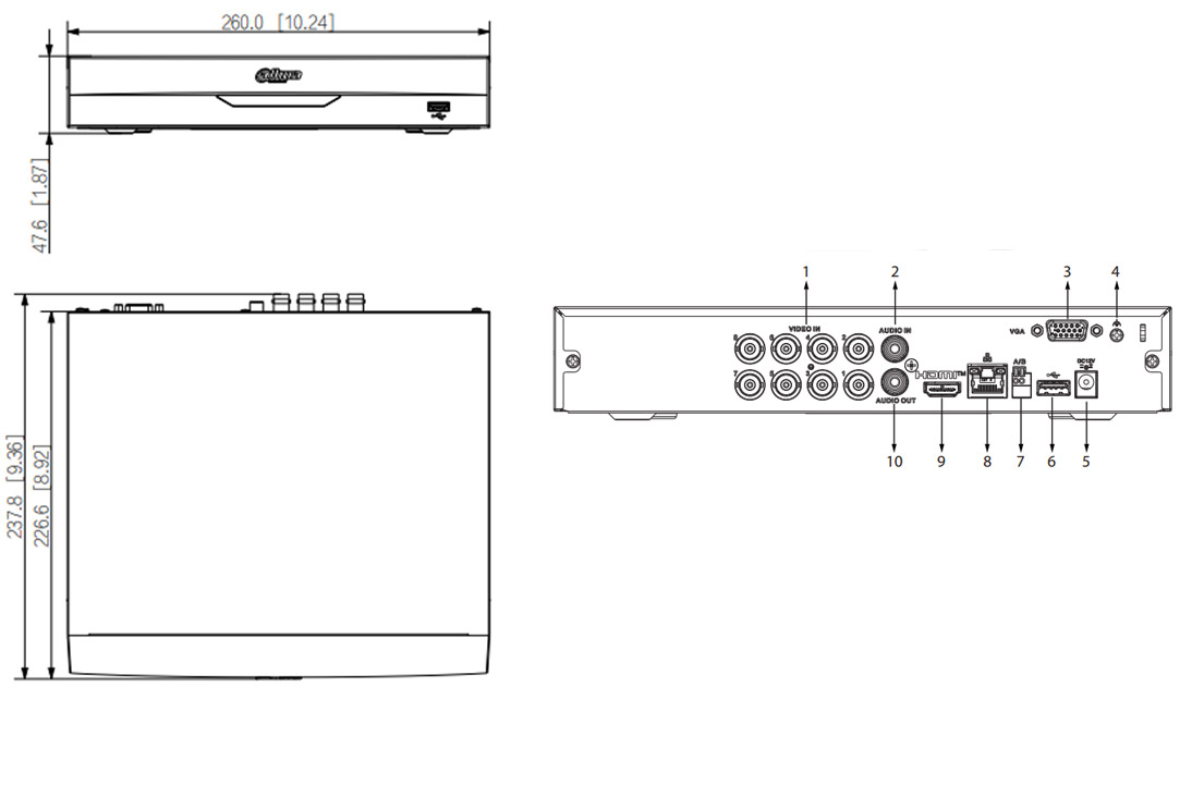 XVR4108HS-I-T dimensioni