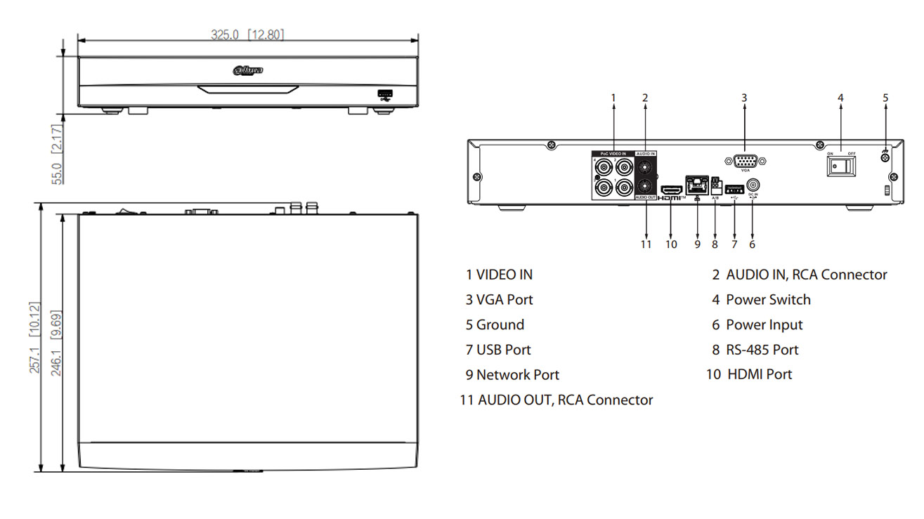 XVR5104H-I3-4P dimensions