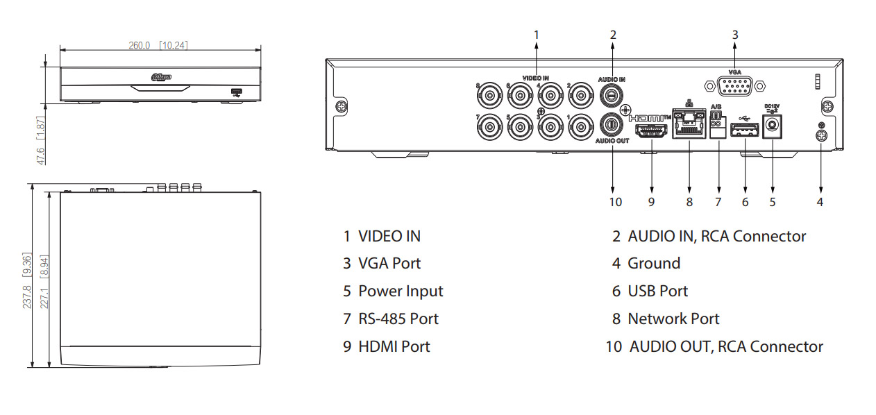 XVR5108HS-I3 dimensioni