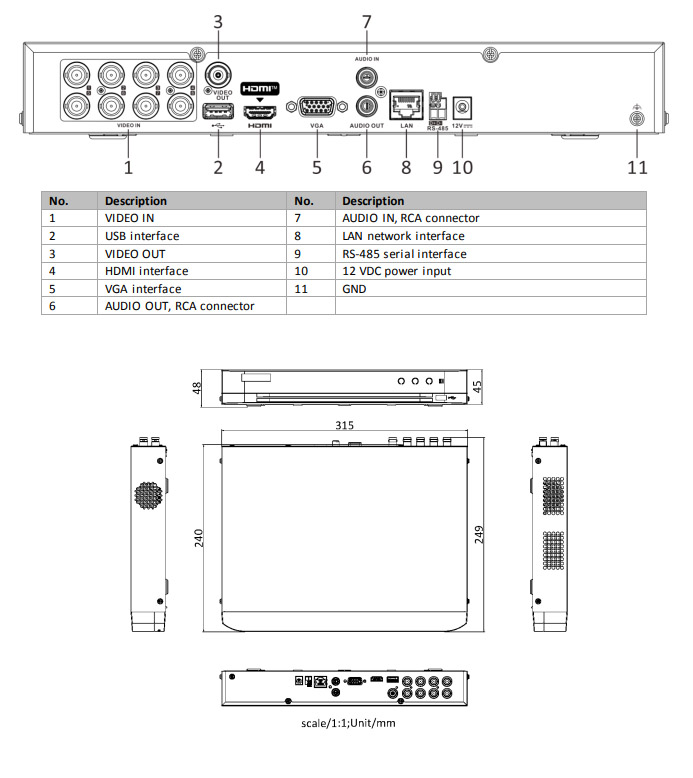 iDS-7208HQHI-M1-XT dimensions